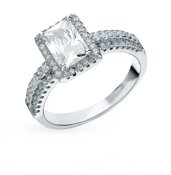 

Silver ring with cubic zirconia sunlight sample 925