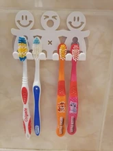 Toothbrush-Holder Bathroom-Sets Cartoon 5-Position Suction-Cup Wall-Mounted Smile Cute