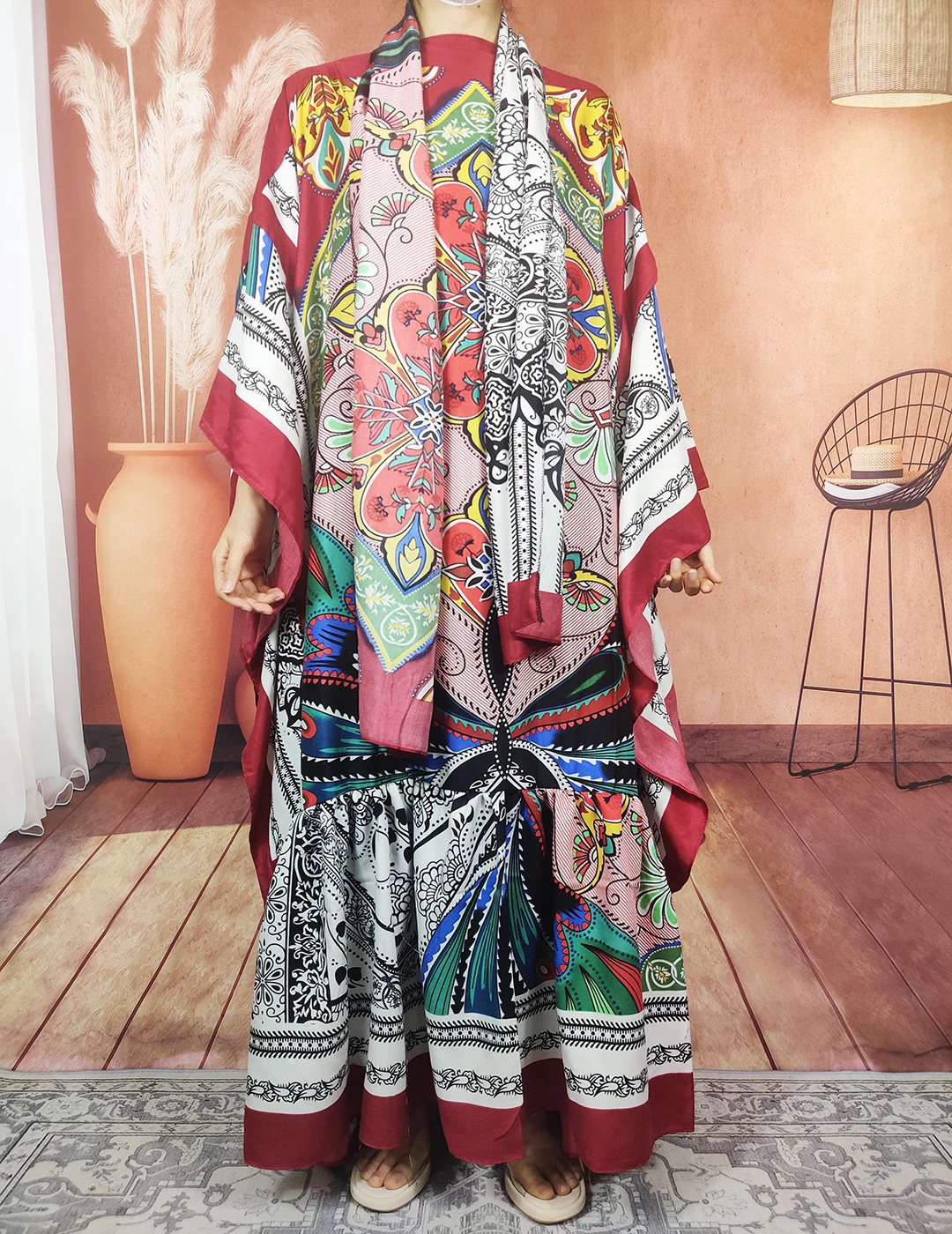 Muslim Traditional Fashion Kuwait Blogger Butterfly Sleeve Kaftan Dress