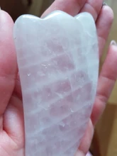 Masajeador de piedra Natural de cuarzo rosa, masajeador para terapia Facial y cuello, masajeador para tratamiento de salud, cuello cuerpo, gua sha