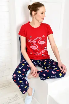 

Trend Alacati Style Women Grimelanj Printed Pajamas set ALC-X3929