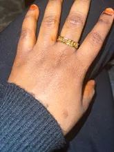 Anillo de cadena gruesa de 6mm de grosor para mujer y niña, sortija con eslabones cubanos rellenos de oro de acero inoxidable, anillo elegante