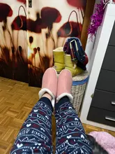 ASILETO-Zapatillas de casa de felpa para mujer, zapatos altos de interior, zapatillas planas de talla grande 45, para invierno