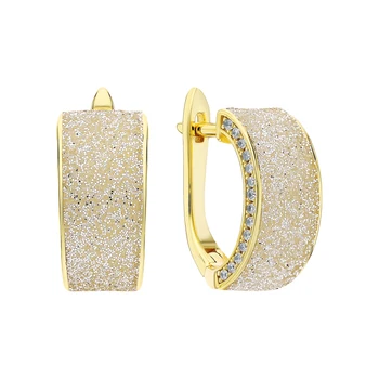 

Silver earrings with glitter and cubic zirconia sunlight sample 925