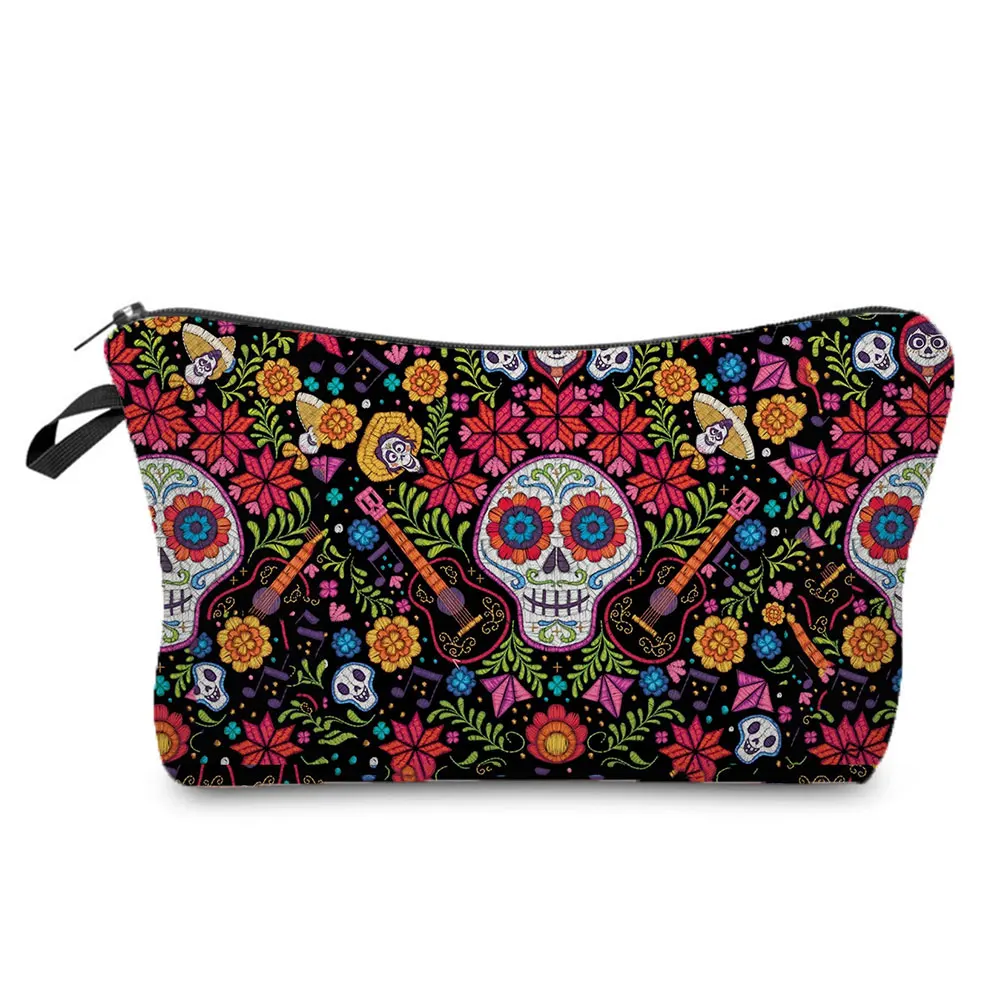 Disney Coco Printed Handbags Floral Skull Halloween Fashion Tote Women Shoulder Bag Eco Reusable Shopping Bag Custom Pattern