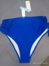 Swimwear Bikini Bathing-Bottom CUPSHE High-Waist Women Briefs Panties Shirring Black