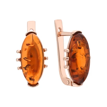 

Silver earrings with amber sunlight