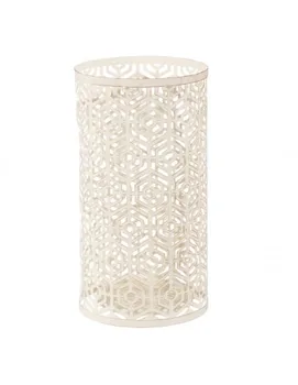 

UMBRELLA STAND CREAM SCRAPED METAL DECORATION 24X24X45 CM