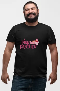 

Angemiel Wear Pink Panther Black Men 'S Cotton Big Size T-Shirt
