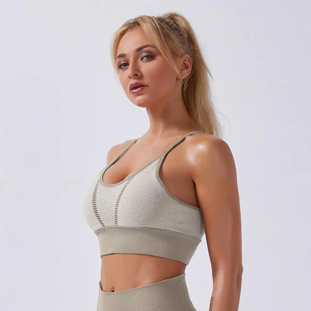 

Women Bras Breathable Sports Bra Anti-sweat Shockproof Padded Sports Bra Yoga Top Athletic Gym Running Fitness Workout Sport Top