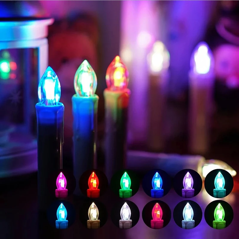 LED Flameless Candles with Timer Remote Colours