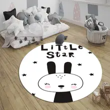 Else Маленькая Принцесса кролик 3d узор принт противоскользящие сзади круглые ковры области круглый ковер для детей Детская комната