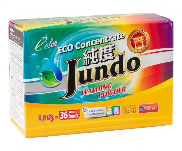 Jundo «Color» Экологичный концентрированный порошок для стирки Цветного белья(36 стирок), 900 гр