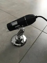 Microscopio Digital portátil con interfaz USB, dispositivo electrónico con 8 LED y soporte, 1600X, 1000X