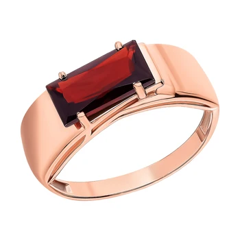 

Gold ring with Garnet sunlight sample 585