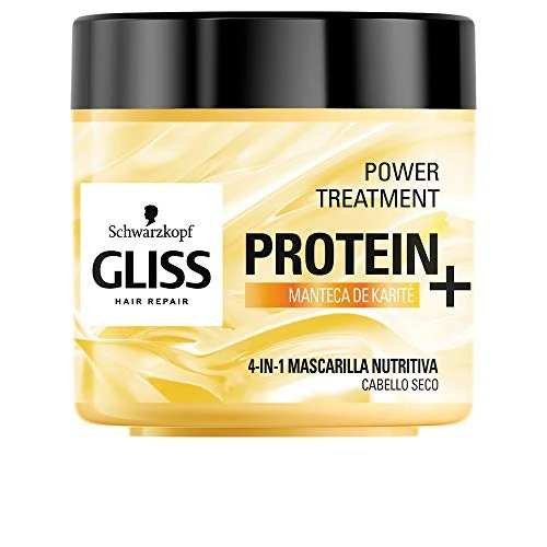 Gliss-moisturizing hair mask 4 in 1-for damaged and/or weak hair-with shea  butter, 400ml, vegan formula and no artificial dyes