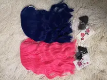 MSIWIGS-Peluca de pelo corto ondulado para mujer, pelo sintético Bob, púrpura, rojo, verde, marrón, azul y negro con explosión para niña