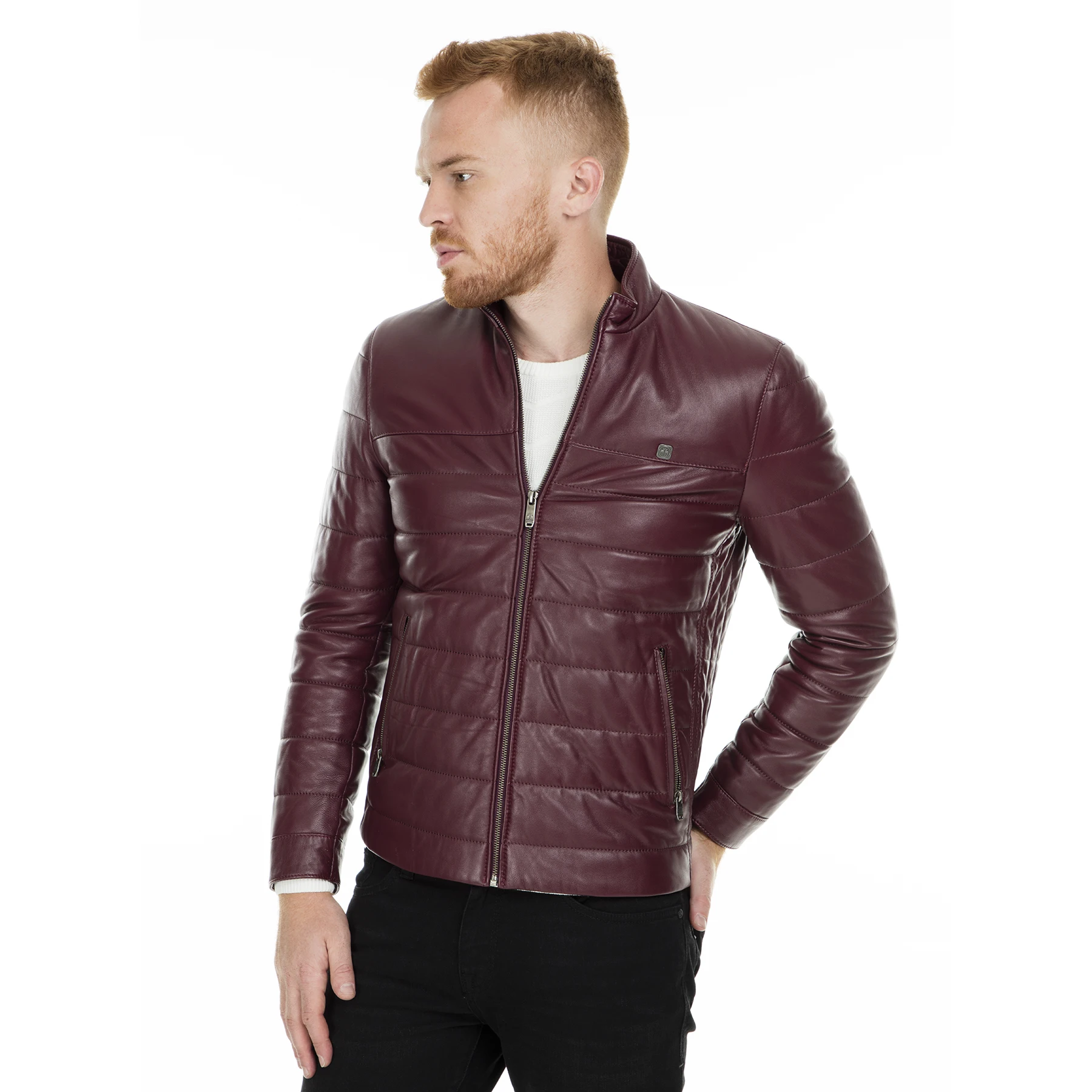 

Roe Genuine Leather Jacket MEN 'S LEATHER JACKET KRCD803