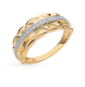 

Gold ring with diamonds sunlight sample 585