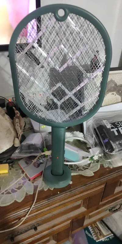 Hot Sale 4000V Electric Insect Racket Swatter Zapper USB Rechargeable Summer Mosquito Swatter Kill Fly Bug Zapper Killer Trap photo review
