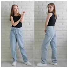 Irregular-Jeans Denim Pants Vintage Streetwear Syiwidii High-Waist Women Fashion-Spring