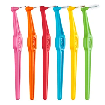 

TePe Angle™ Interdental Brushes Every Size Interspace Cleaning With Long Handle Between Teeth Braces Toothbrush 6 Brushes