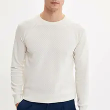 DeFacto, мужские Модные однотонные тонкие пуловеры, повседневные, хлопковые, простые, Джокер, пуловеры, топы, Весна, Осень-L1435AZ19WN-L1435AZ19WN