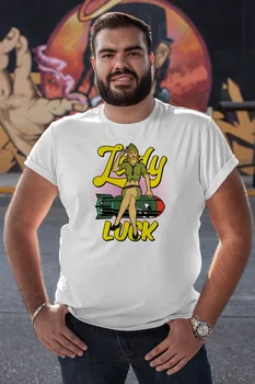 

Angemiel Wear Lady Luck Füzeye Sitting White Men 'S Cotton Big Size T-Shirt