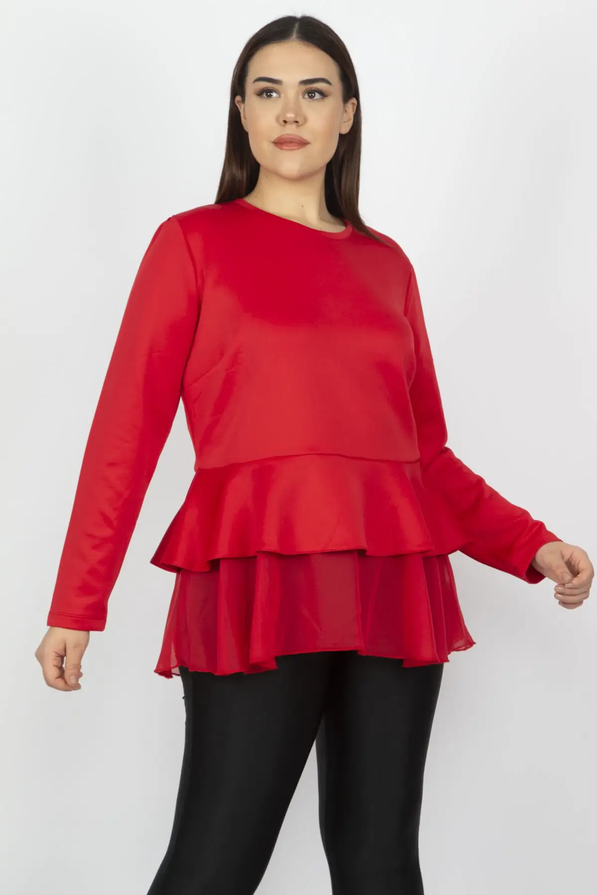 Sans Textile женская черная юбка с наконечником маховика и шифон детальный Bluz 65N14115