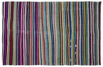 

Handmade Multicolor Vintage English Striped Rug Area Rug 174x287 Cm-5'9''X9'5''