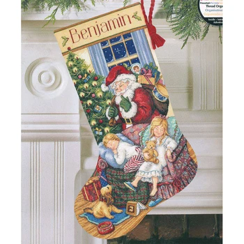 

Set for embroidery stitch dimensions sweet dreams stocking (Santa with children sock) 41 cm (8740)