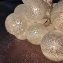 Lights-String Garland Cotton-Ball Led Wedding Party Christmas Outdoordiy Holiday 5M Crib
