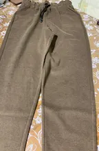 Womens Pants Trousers Harem Woolen Black High-Waist Winter Plus-Size Warm LYZCR Ankle-Length