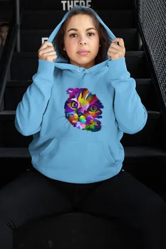 

Angemiel Wear Kitty Blue Women 'S Hooded Sweatshirt