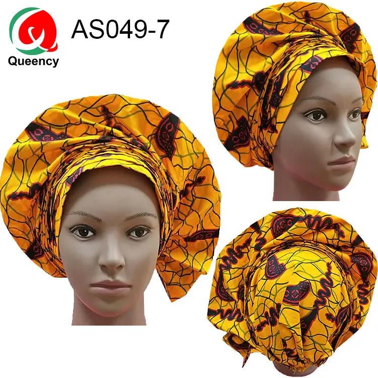 AS049 Новые поступления Авто геле Нигерия воск ткань уже сделано головной обертывание для свадьбы и вечерние многоцветные DHL