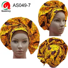 AS049 Новые поступления Авто геле Нигерия воск ткань уже сделано головной обертывание для свадьбы и вечерние многоцветные DHL