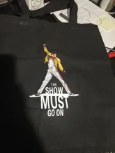 Freddie Mercury-Bolso de compras con letras divertidas para mujer, bandolera de lona de gran capacidad, estilo Harajuku