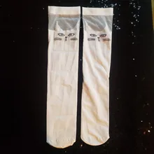 Calcetines blancos hasta la rodilla de algodón para niñas, calcetines largos de dibujos animados, estrella, corazón, de Rayas Diseño, Princesa, 2 a 12 T