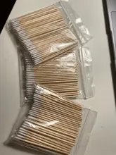 300 Uds desechables Ultra-pequeño hisopo de algodón sin pelusa Micro cepillos madera bastoncillos de algodón torundas de algodón con pegamento para extensión de pestañas quitar herramientas