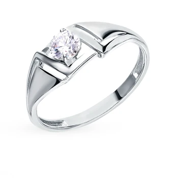 

Silver ring with cubic zirconia sunlight sample 925