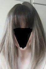 ALAN EATON-Peluca de cabello sintético liso para mujer, cabellera artificial corto y rubio con flequillo, color marrón degradado, estilo Cosplay, resistente al calor
