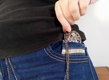 Reloj de bolsillo de cuarzo negro con diseño de cazador para niños, pulsera de mano con diseño de pulpo, con cadena de collar, estilo Steampunk, CF1173