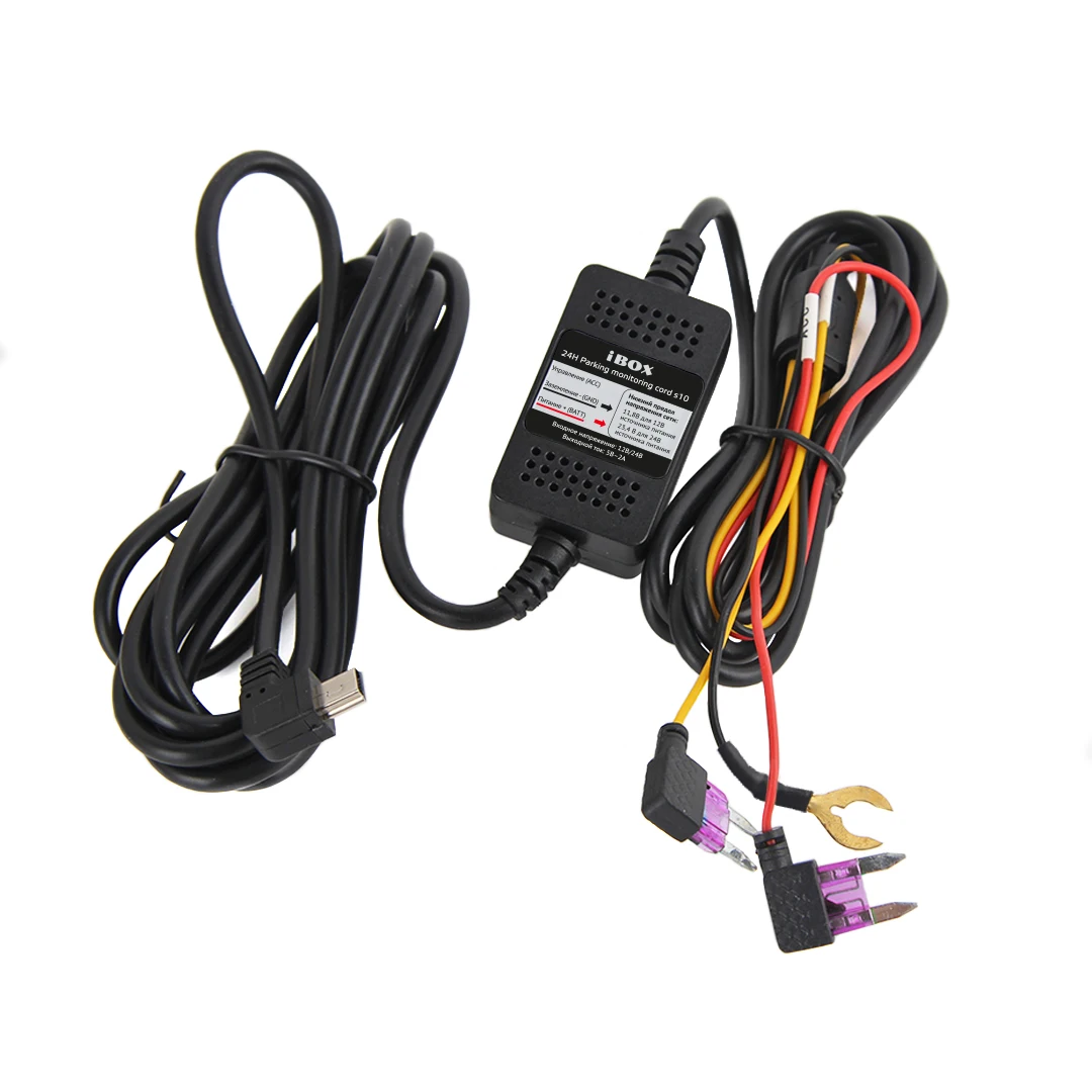Кабель mini USB питания 12/24В для видеорегистраторов iBOX 24H Parking monitoring cord s10 | Автомобили