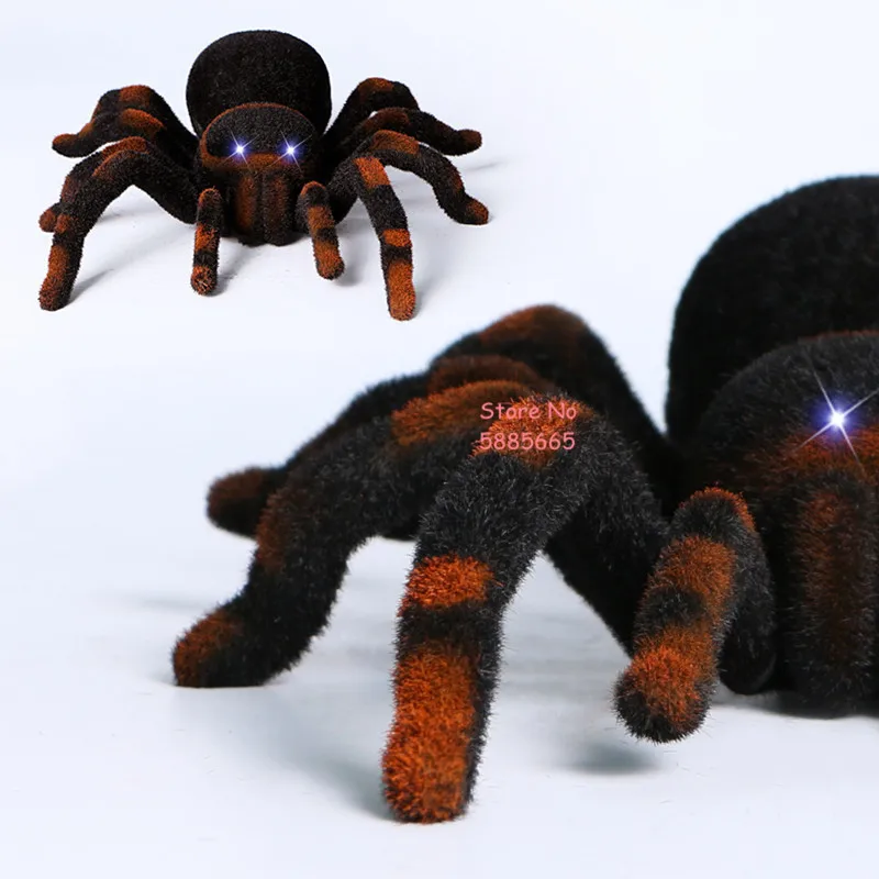 Upgraded 24CM Big Size Electric Remote Control Spider Funny Toys 4CH Eyes Glow Walking Turn Simulation RC Tarantula Spider Toy 4