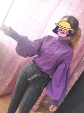 Blouses Women Vintage Top Big-Lantern-Sleeve Celmia Work Blusas Office Elegant Casual