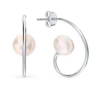 

Silver earrings with pearls sunlight sample 925