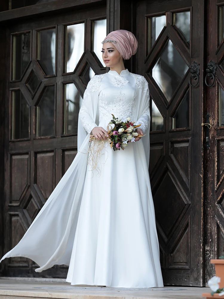 White abaya wedding dress Clearance