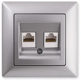 

PnpnElectrıc Gns Visage Ambiance Metallic Silver Double Data Socket (2 xRJ45 Cat6)