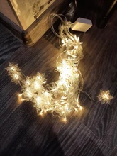 Led-String-Lights Christmas-Snowflakes Holiday Party Waterproof Connectable Wave