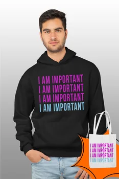 

Angemiel Wear Im Important Ben Treated Black Male Hooded Sweatshirt Bags Kombin